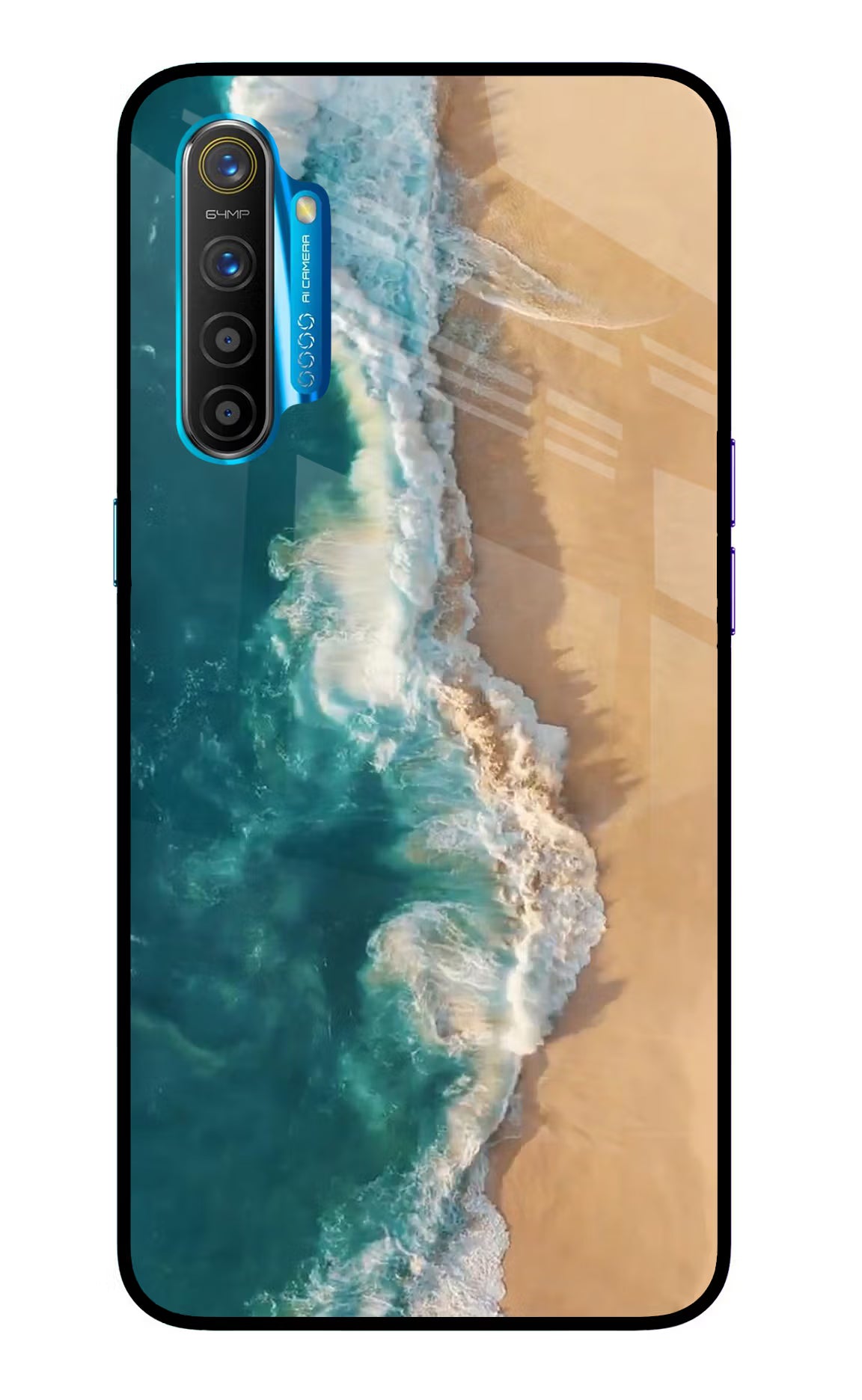 Ocean Beach Realme XT/X2 Glass Case Back Cover by Casekaro