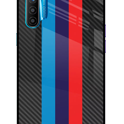 BMW Stripes Pattern Realme XT/X2 Glass Case Back Cover by Casekaro