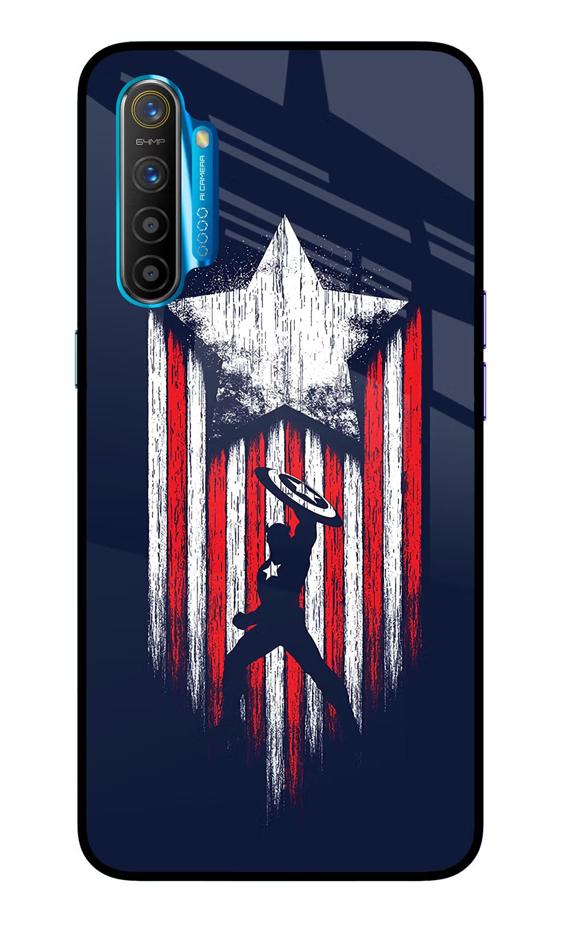 Captain America Marvel Art Realme XT/X2 Glass Case Back Cover by Casekaro