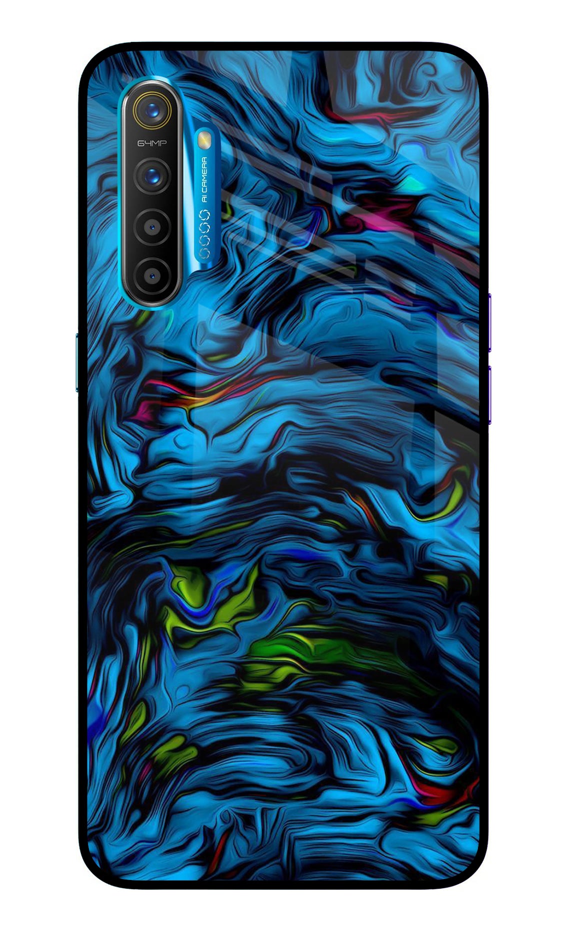 Dark Blue Abstract Realme XT/X2 Glass Case