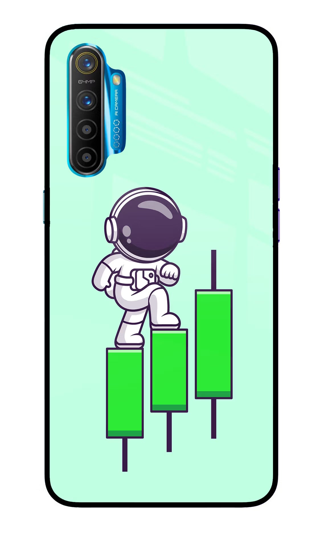 Astronaut Trader Realme XT/X2 Glass Case