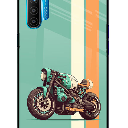Striped Moto Drift Realme XT/X2 Glass Case Back Cover by Casekaro
