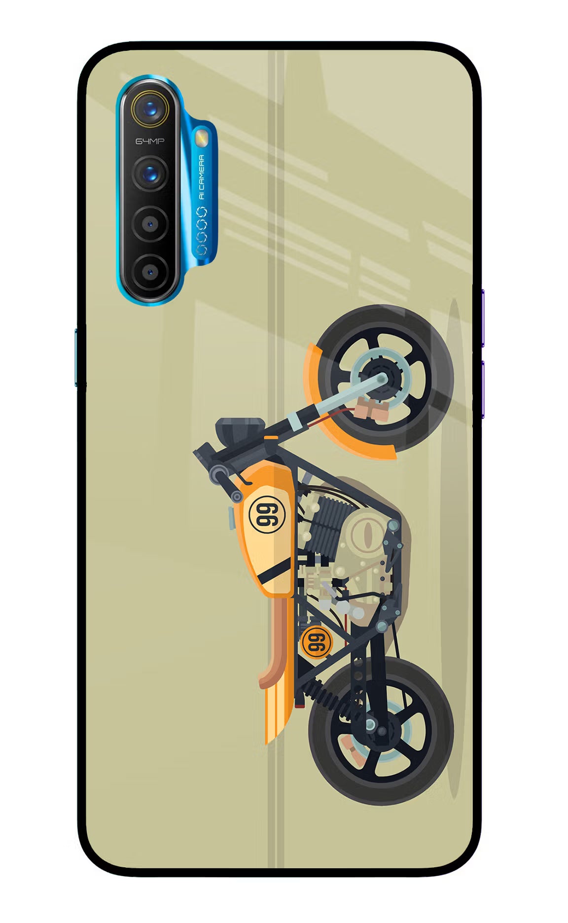 Vertical Speedster Realme XT/X2 Glass Case Back Cover by Casekaro
