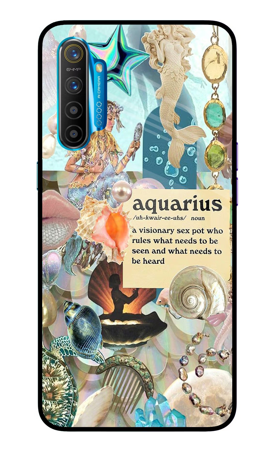 Aquarius Zodiac Realme XT/X2 Glass Case Back Cover by Casekaro