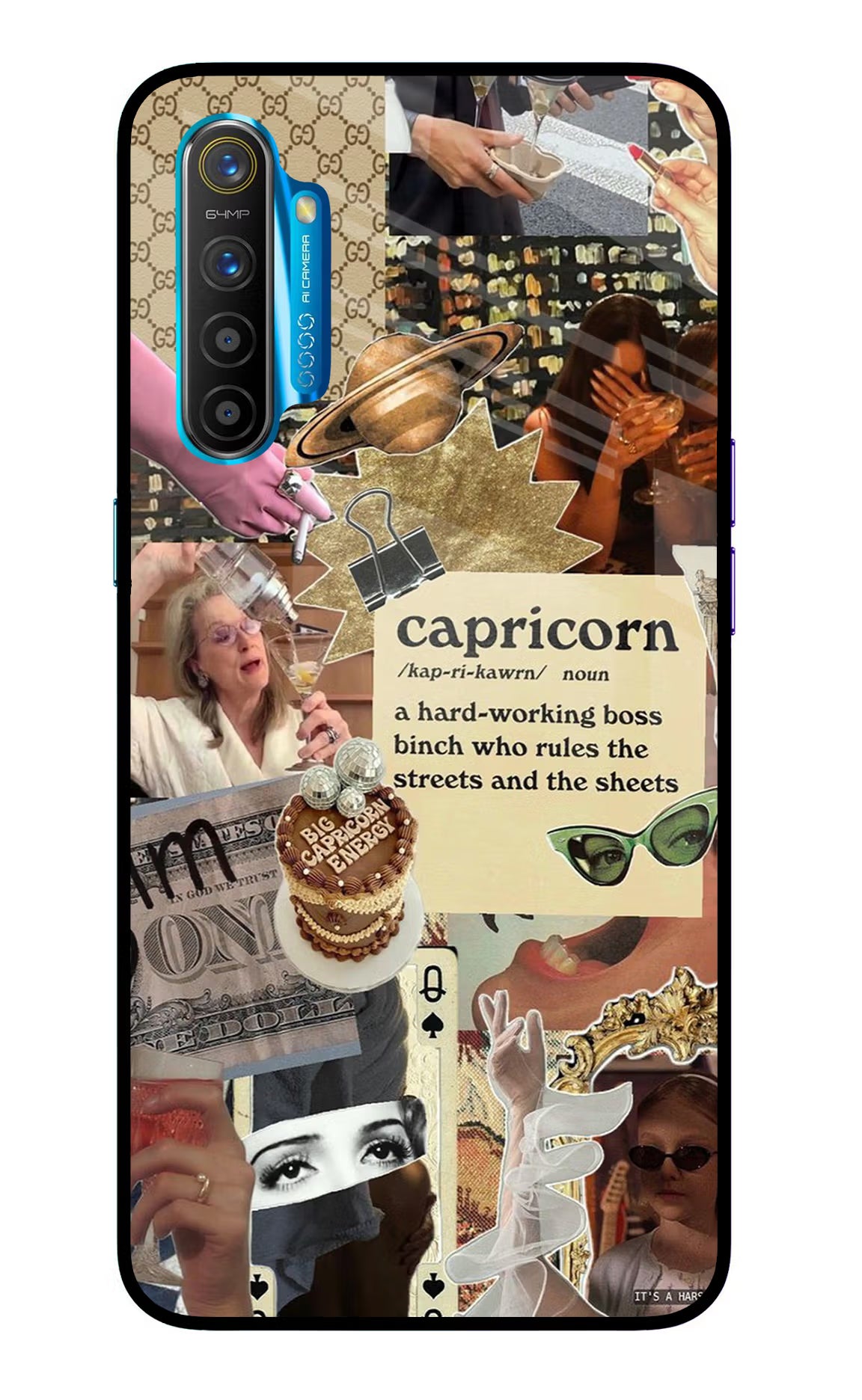 Capricorn Zodiac Realme XT/X2 Glass Case Back Cover by Casekaro