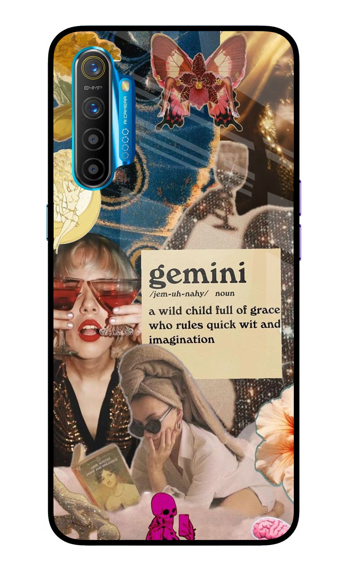 Gemini Zodiac Realme XT/X2 Glass Case Back Cover by Casekaro