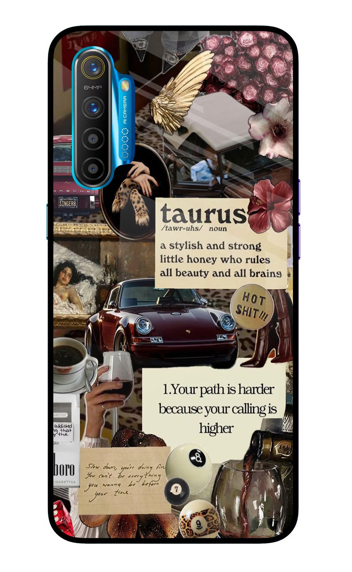 Taurus Zodiac Realme XT/X2 Glass Case Back Cover by Casekaro