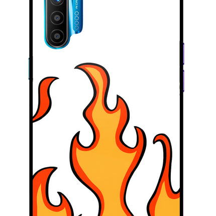 Fired Up – White Realme XT/X2 Glass Case Back Cover by Casekaro