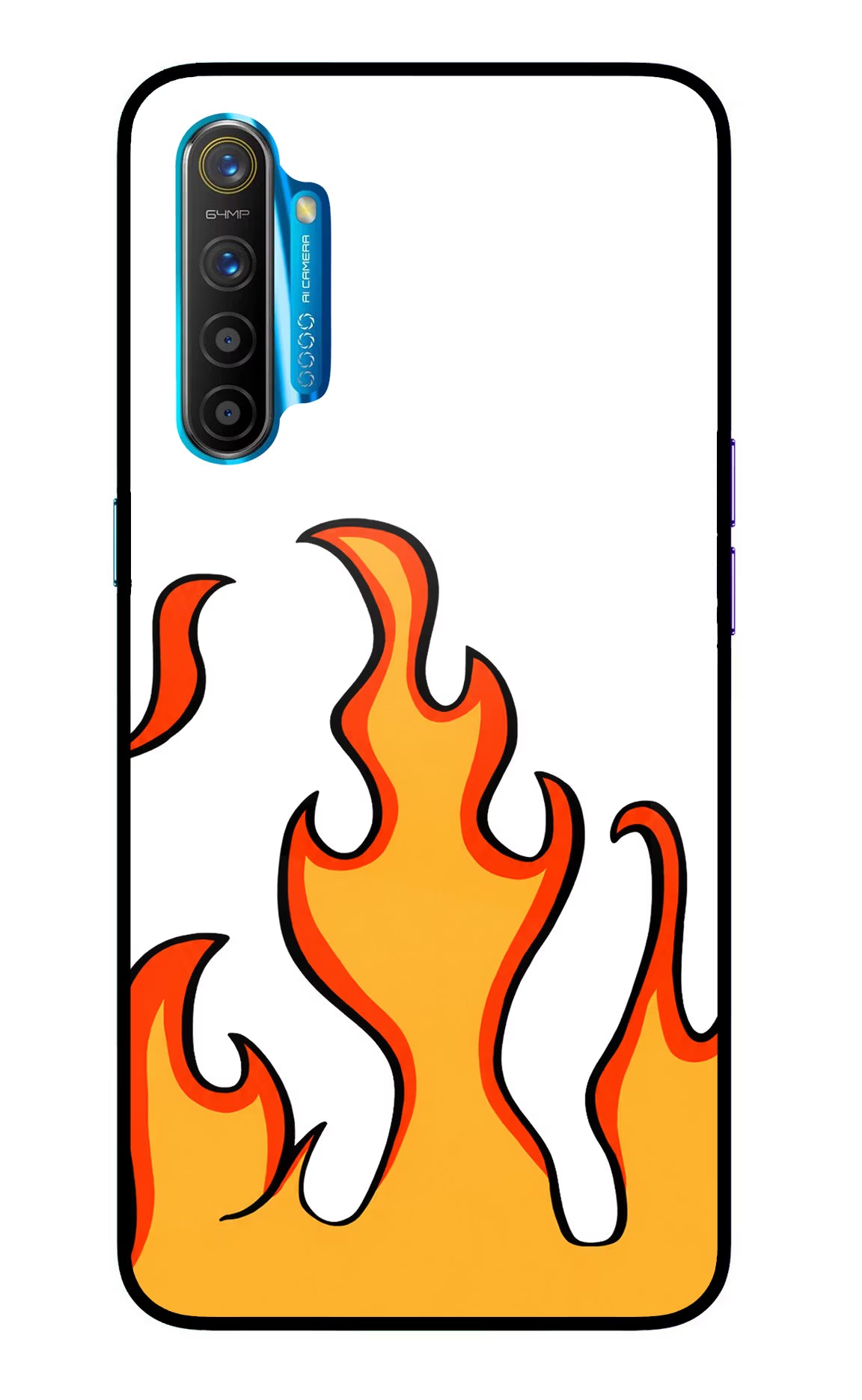 Fired Up – White Realme XT/X2 Glass Case Back Cover by Casekaro