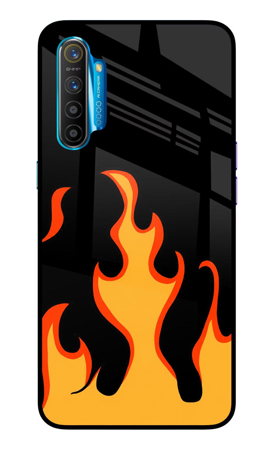 Fired Up – Black Realme XT/X2 Glass Case