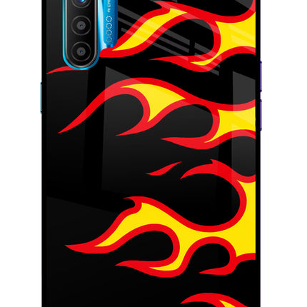 Side Sweep Flames Realme XT/X2 Glass Case Back Cover by Casekaro