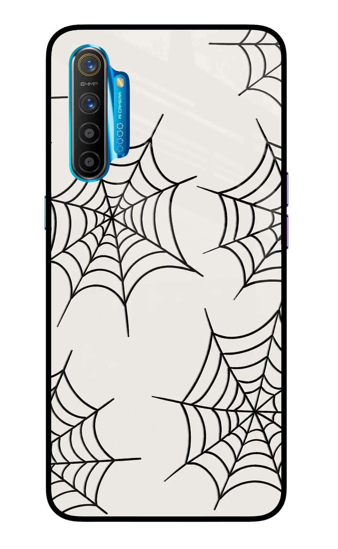 Spider Web Realme XT/X2 Glass Case Back Cover by Casekaro
