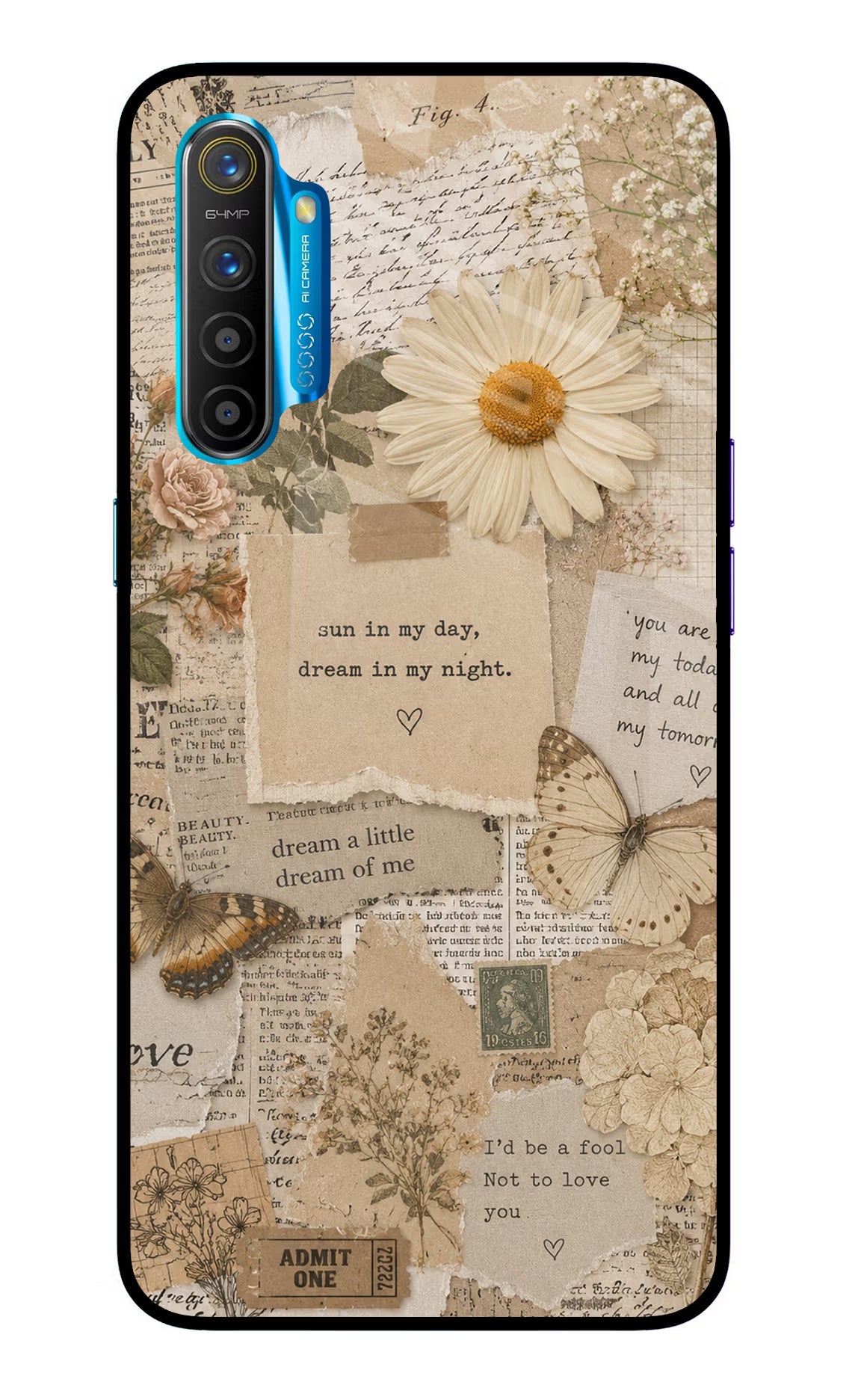Vintage case Realme XT/X2 Glass Case Back Cover by Casekaro