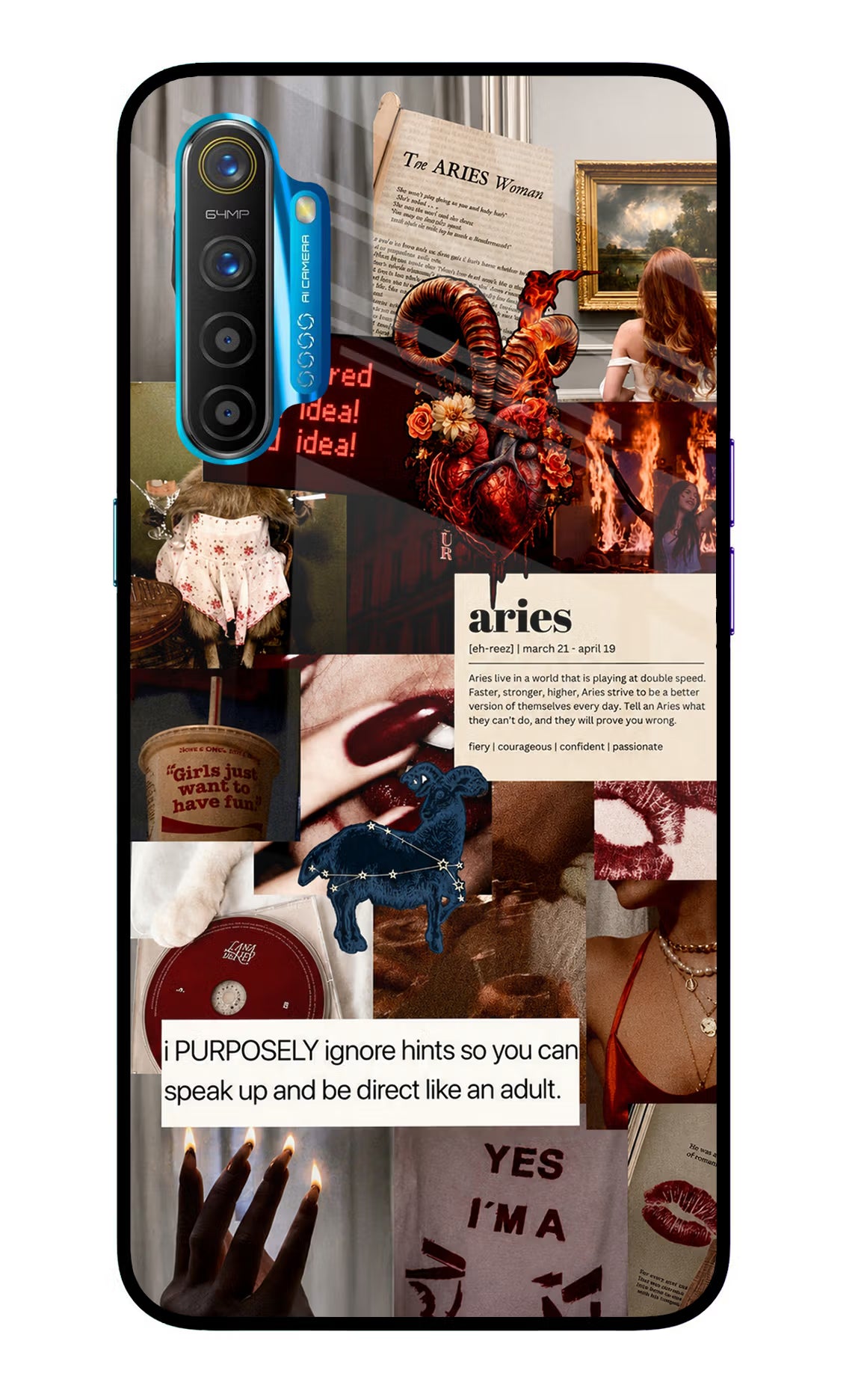 Zodiac Aries Realme XT/X2 Glass Case