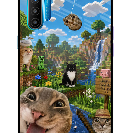 Minecraft Cat Chaos Realme XT/X2 Glass Case Back Cover by Casekaro