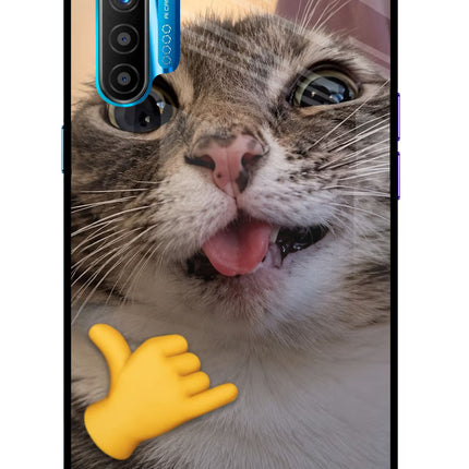 Silly Cat Call Realme XT/X2 Glass Case Back Cover by Casekaro