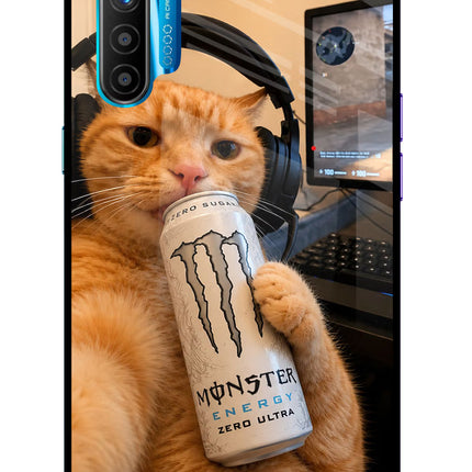 Gamer Cat Energy Realme XT/X2 Glass Case Back Cover by Casekaro