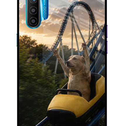 Rollercoaster Dog Realme XT/X2 Glass Case Back Cover by Casekaro