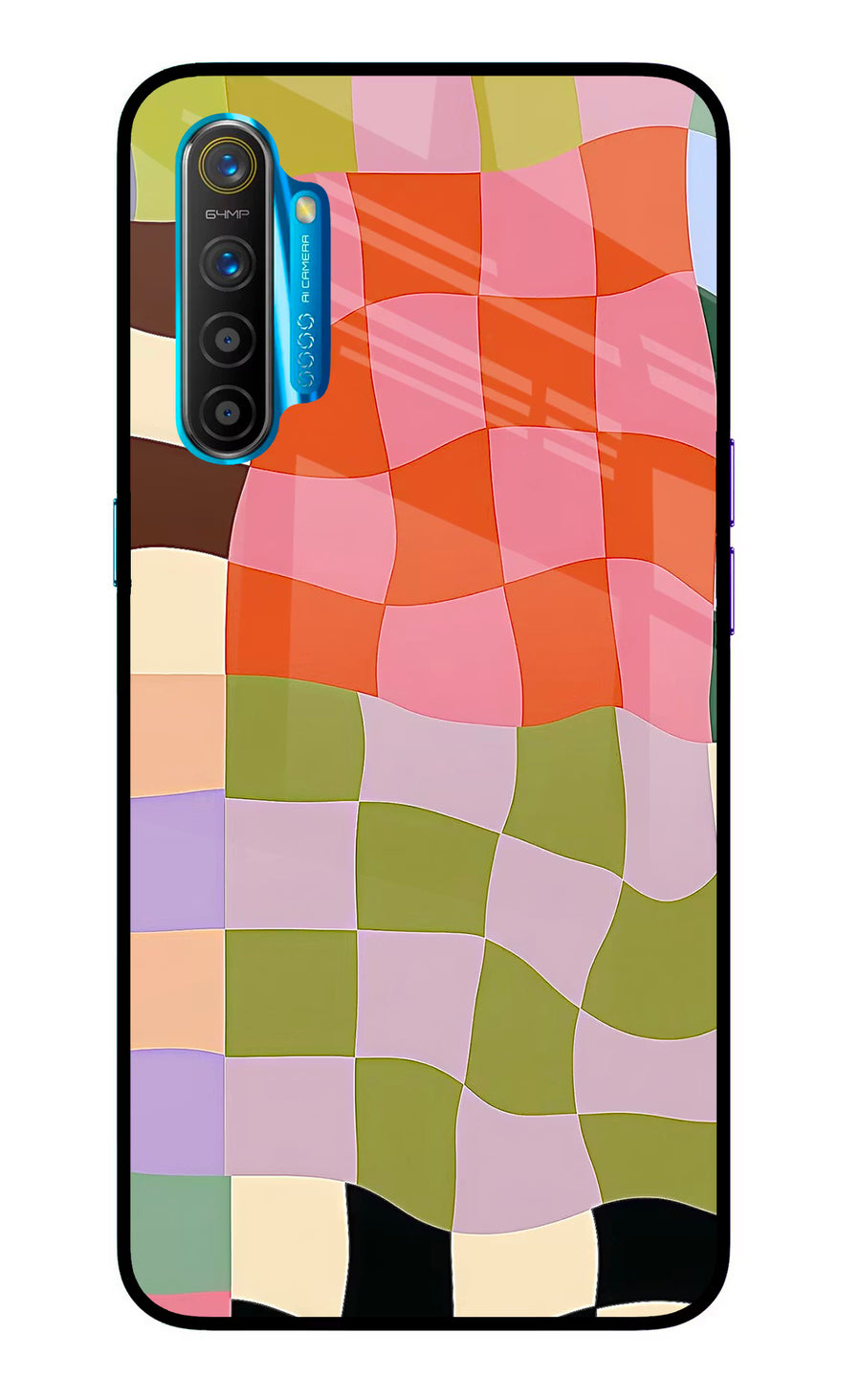 Wavy Grid Realme XT/X2 Back Cover, Glass case