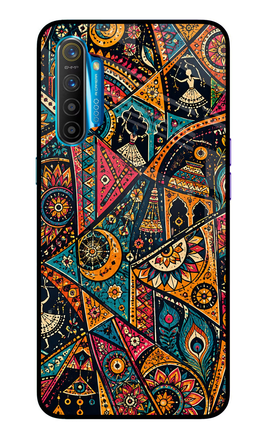 Folk Print Realme XT/X2 Back Cover, Glass case