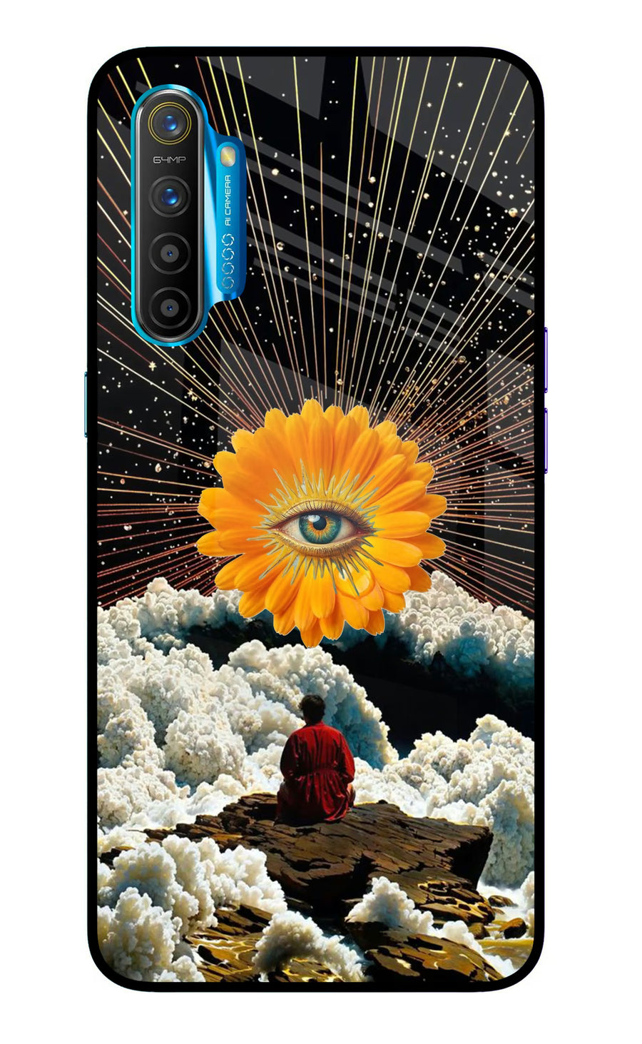 Cosmic Flower Realme XT/X2 Back Cover, Glass case