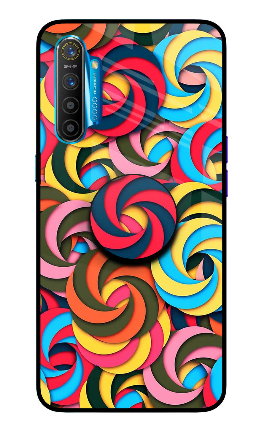 Spiral Pattern Realme XT/X2 Pop Case, Glass case