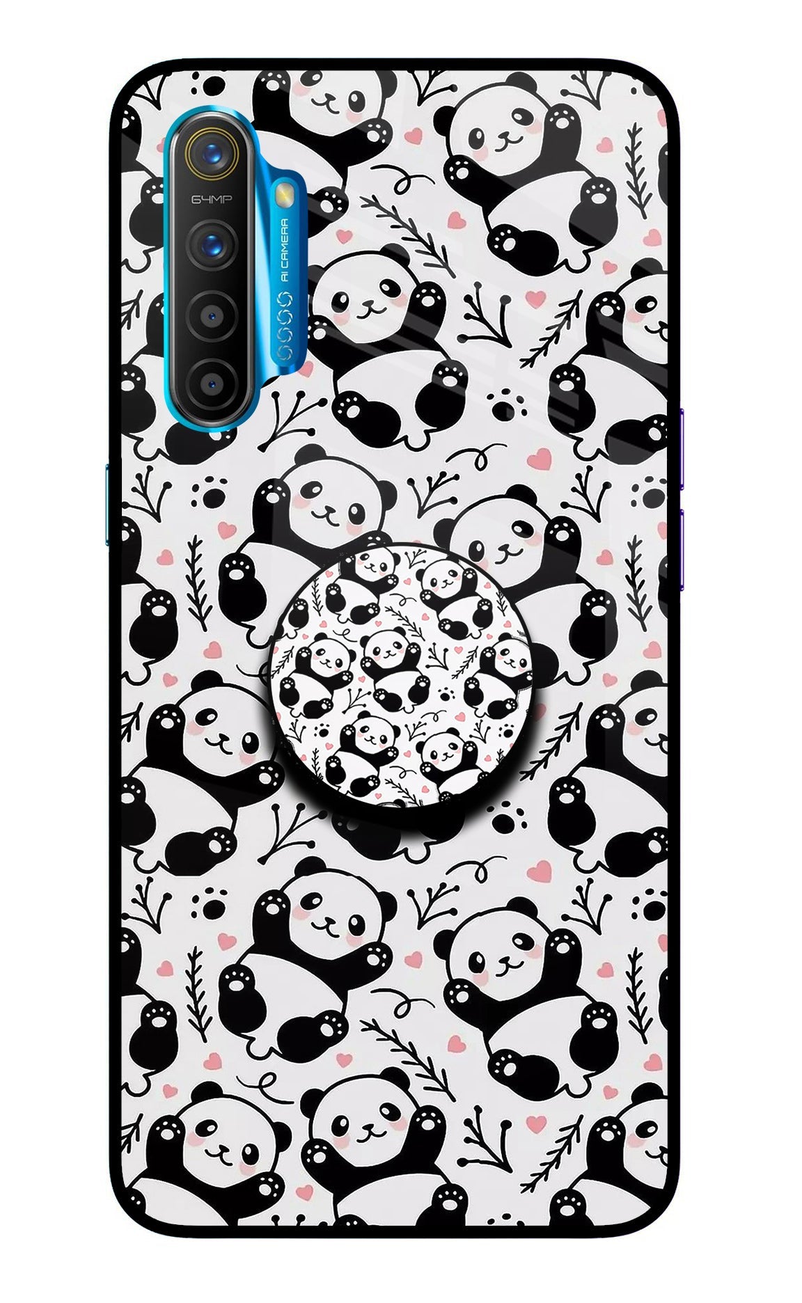 Cute Panda Realme XT/X2 Glass Case