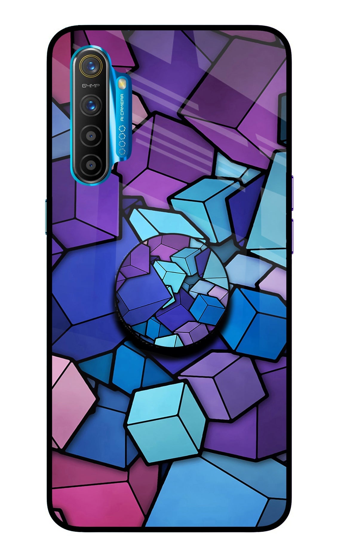 Cubic Abstract Realme XT/X2 Glass Case