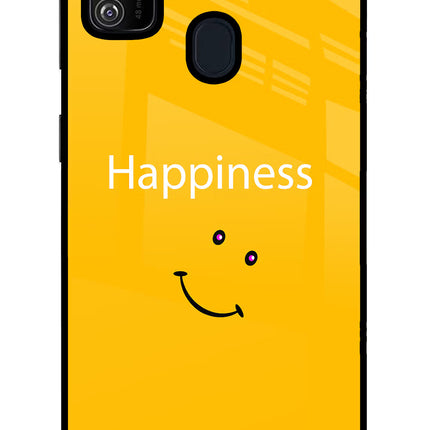 Happiness With Smiley Samsung M30s Glass Case Back Cover by Casekaro