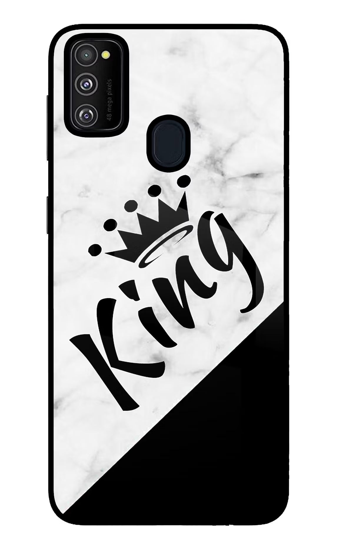 King Samsung M30s Glass Case Back Cover by Casekaro