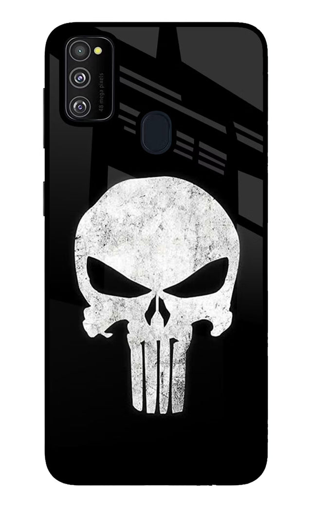 Punisher Skull Samsung M30s Glass Case Back Cover by Casekaro