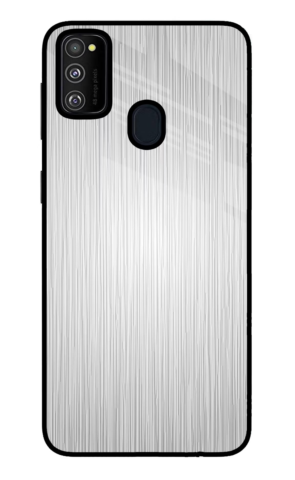 Wooden Grey Texture Samsung M30s Glass Case Back Cover by Casekaro