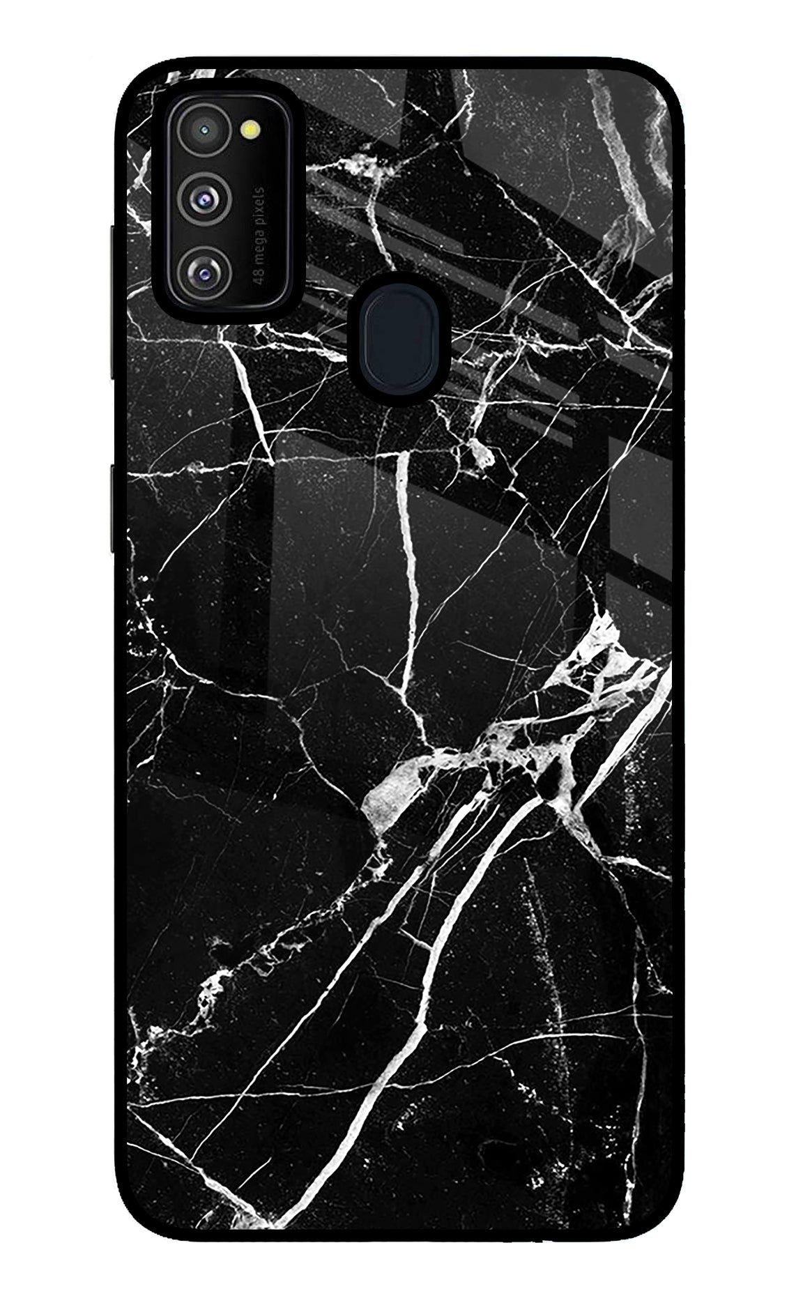 Black Marble Pattern Samsung M30s Back Cover