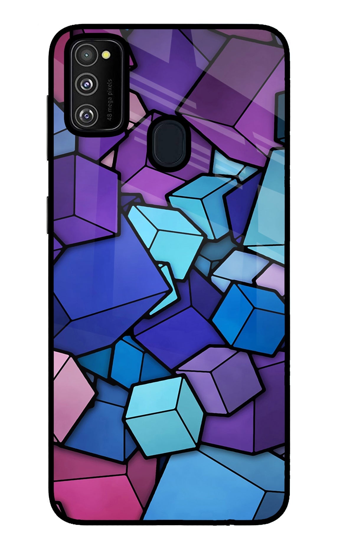 Cubic Abstract Samsung M30s Glass Case