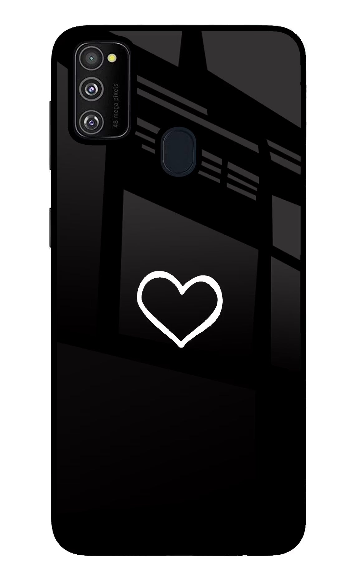 Heart Samsung M30s Glass Case Back Cover by Casekaro