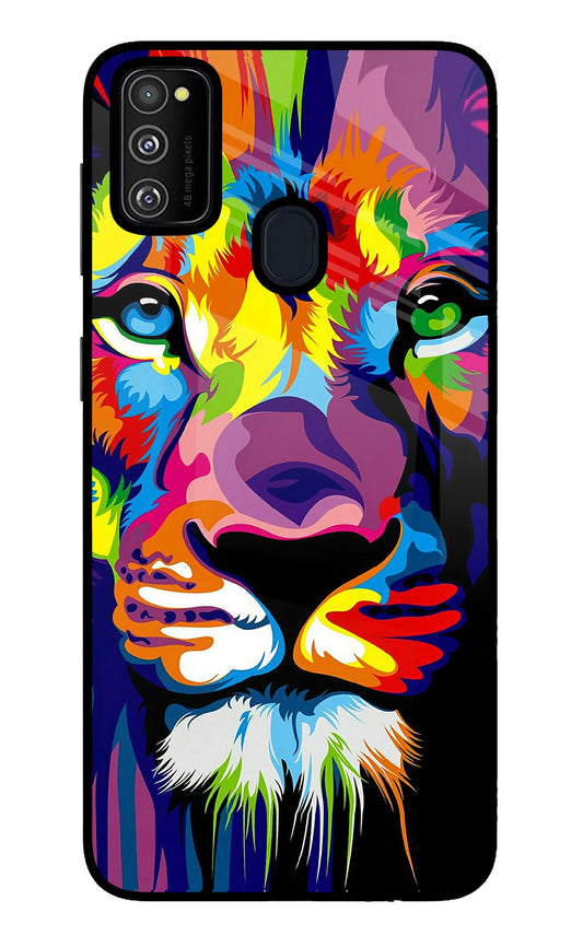 Lion Samsung M30s Glass Case