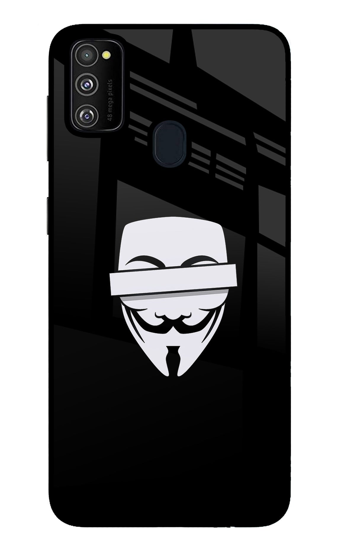 Anonymous Face Samsung M30s Glass Case