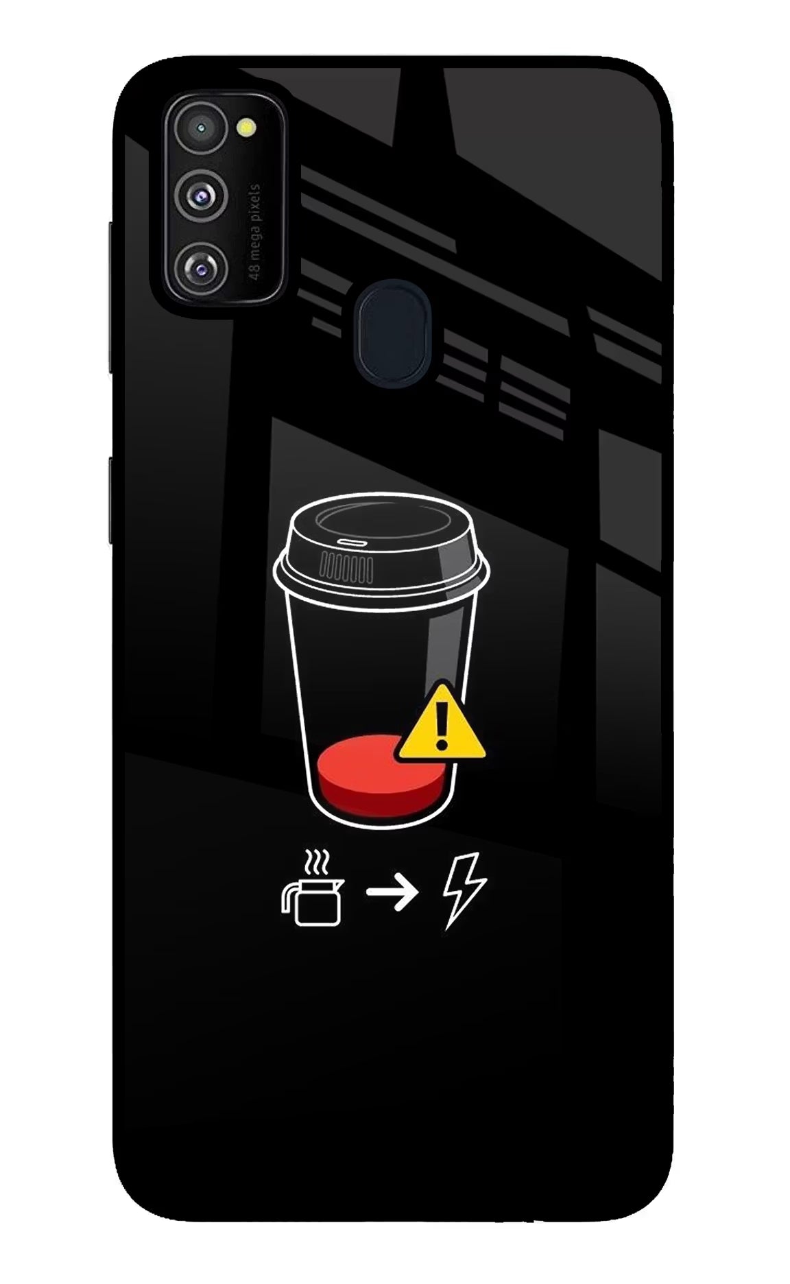 Coffee Samsung M30s Glass Case Back Cover by Casekaro