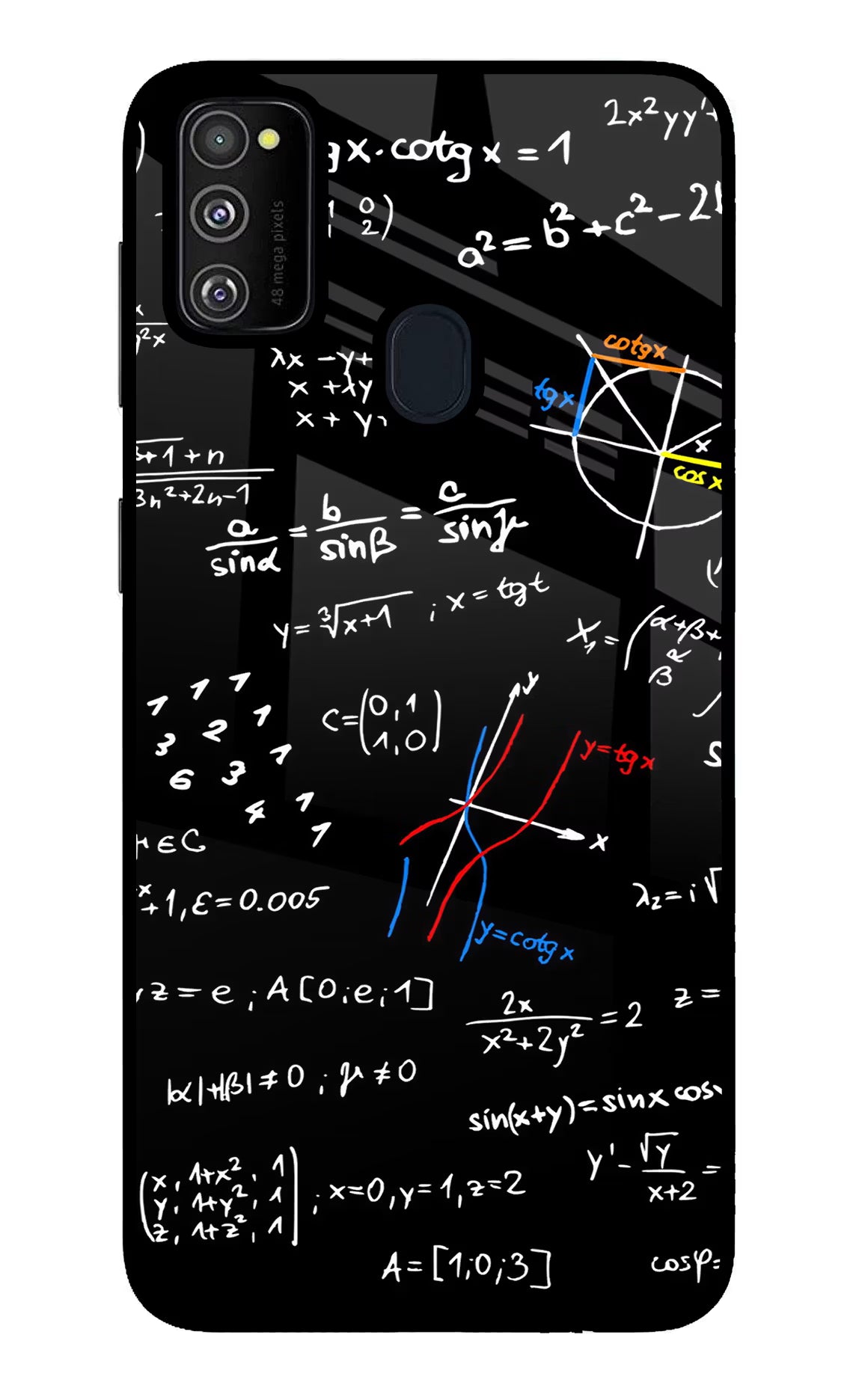 Mathematics Formula Samsung M30s Glass Case Back Cover by Casekaro
