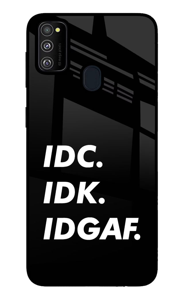 Idc Idk Idgaf Samsung M30s Glass Case Back Cover by Casekaro
