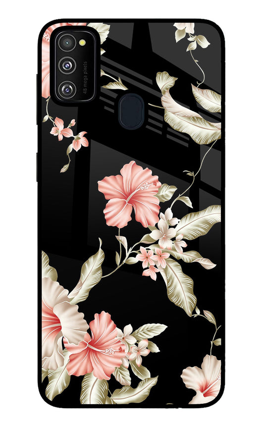 Flowers Samsung M30s Glass Case