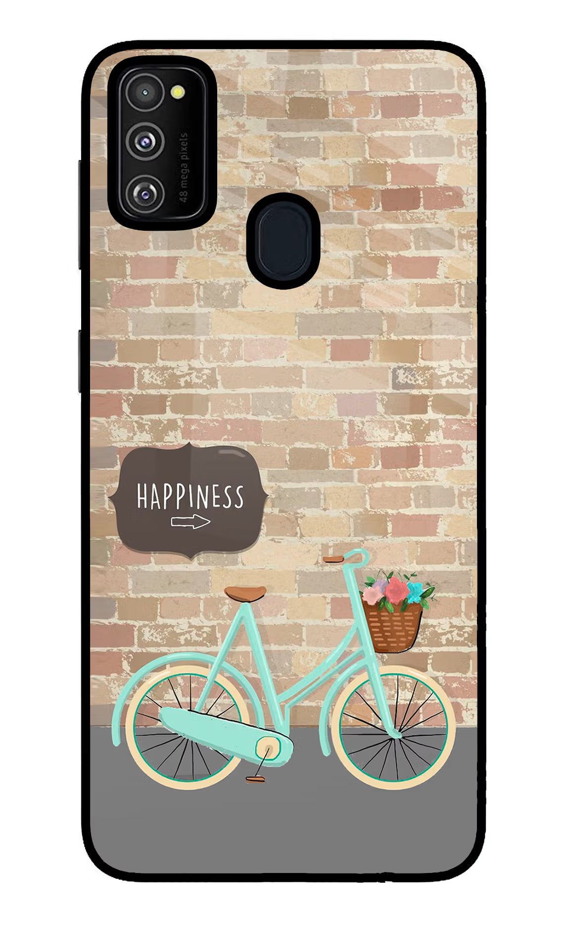 Happiness Artwork Samsung M30s Glass Case Back Cover by Casekaro