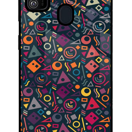 Geometric Abstract Samsung M30s Glass Case Back Cover by Casekaro