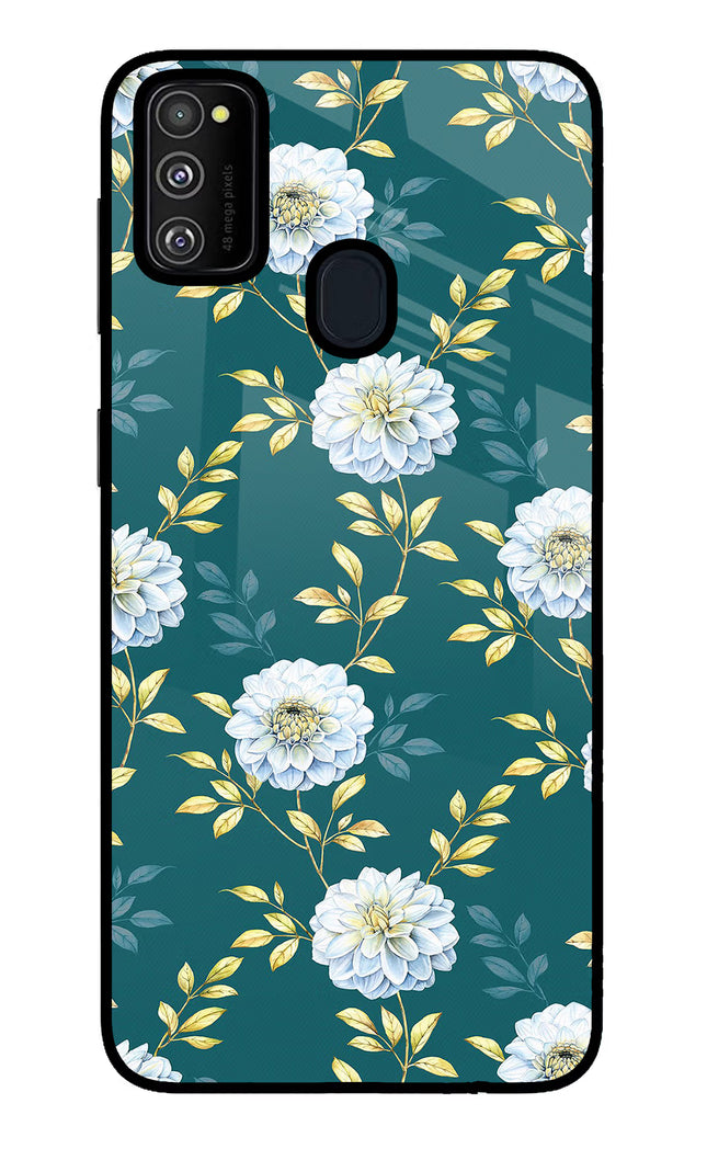 Flowers Samsung M30s Glass Case Back Cover by Casekaro