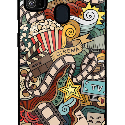 Cinema Abstract Samsung M30s Glass Case Back Cover by Casekaro