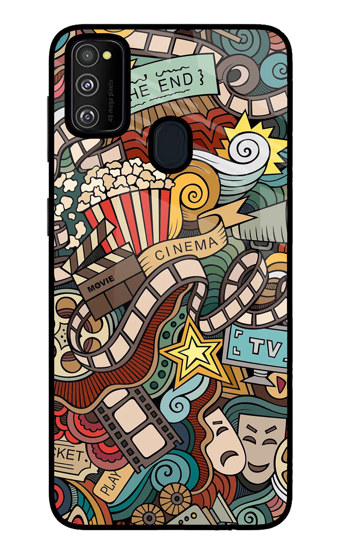 Cinema Abstract Samsung M30s Glass Case Back Cover by Casekaro