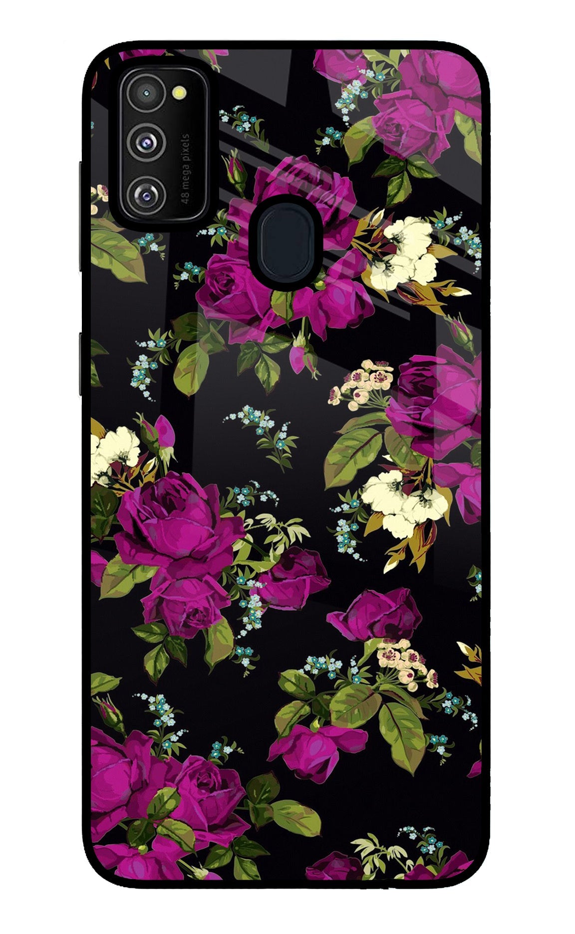 Flowers Samsung M30s Glass Case