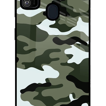 Camouflage Samsung M30s Glass Case Back Cover by Casekaro