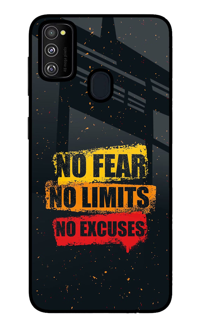 No Fear No Limits No Excuse Samsung M30s Glass Case Back Cover by Casekaro