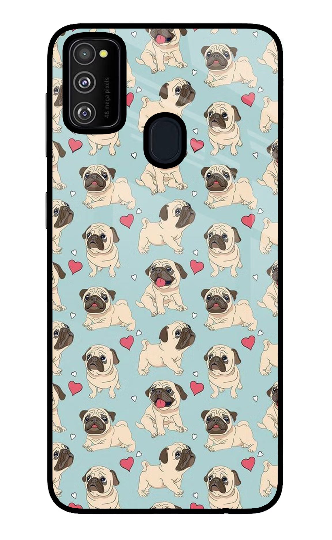 Pug Dog Samsung M30s Glass Case Back Cover by Casekaro